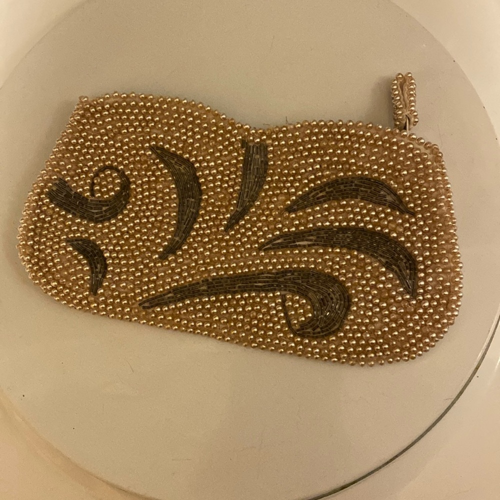 Vintage Beaded Clutch Evening Bag Faux Pearl Beads La Regale Product Japan